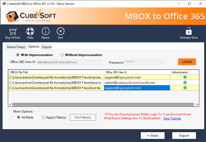 mbox to office 365